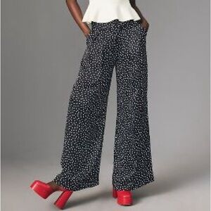 BNWT Maeve satin wide leg pleated pants